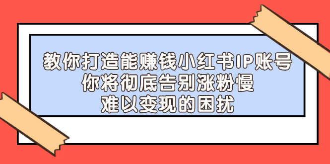 教你打造能赚钱小红书IP账号，了解透彻小红书的真正玩法凯哥轻创网-网创项目资源站-副业项目-创业项目-搞钱项目凯哥轻创网