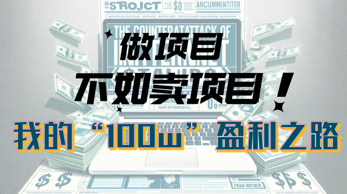 为什么做项目不如卖项目？我的100W+盈利之路凯哥轻创网-网创项目资源站-副业项目-创业项目-搞钱项目凯哥轻创网