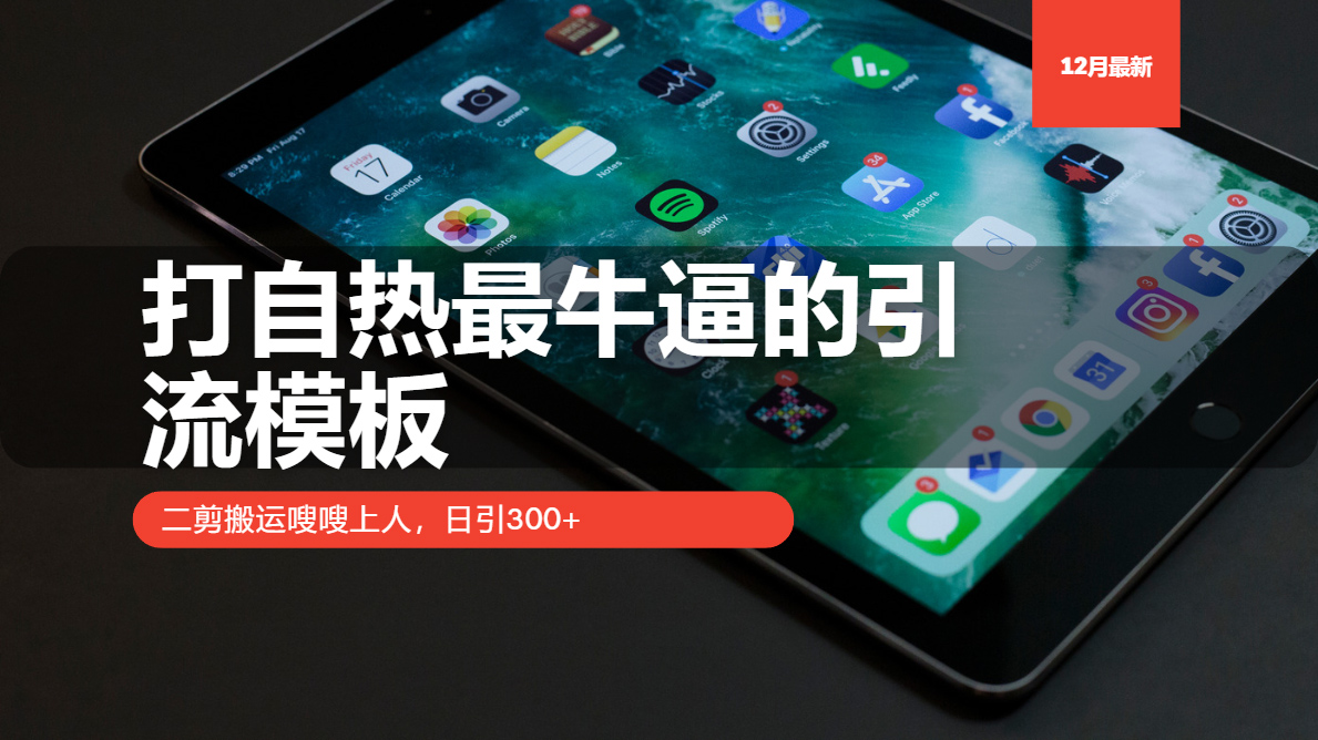 打自热最牛逼的引流模板，日引300+，二剪搬运嗖嗖上人凯哥轻创网-网创项目资源站-副业项目-创业项目-搞钱项目凯哥轻创网