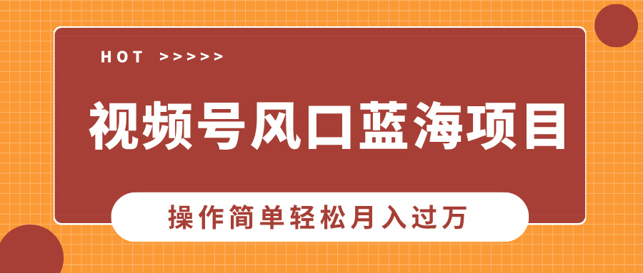 视频号风口蓝海项目，中老年人的流量密码，操作简单轻松月入过万凯哥轻创网-网创项目资源站-副业项目-创业项目-搞钱项目凯哥轻创网